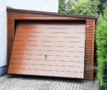GARAŻ BLASZANY 3,5m x 6m poziom - spad w prawo - 2x Brama uchylna - jasny orzech - drewnopodobny BOX63 3,5x6 - obrazek 5