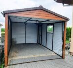GARAŻ BLASZANY 3m x 5m poziom - dwuspad - Brama - okno - drzwi - wiata BOX114 4x4 - obrazek 3