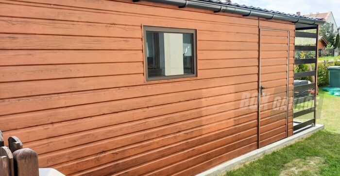 GARAŻ BLASZANY 3m x 5m poziom - dwuspad - Brama - okno - drzwi - wiata BOX114 4x4 - obrazek 6