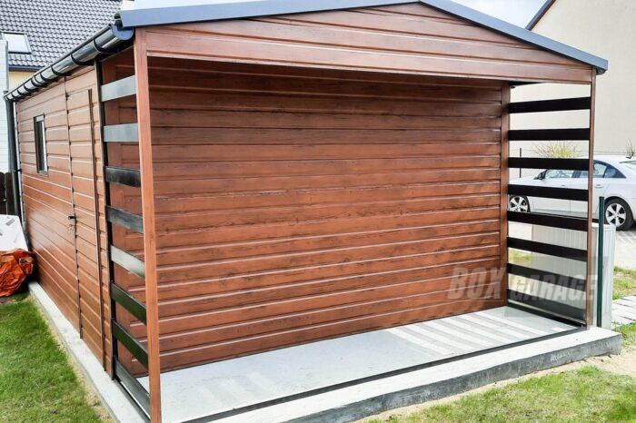 GARAŻ BLASZANY 3m x 5m poziom - dwuspad - Brama - okno - drzwi - wiata BOX114 4x4 - obrazek 10