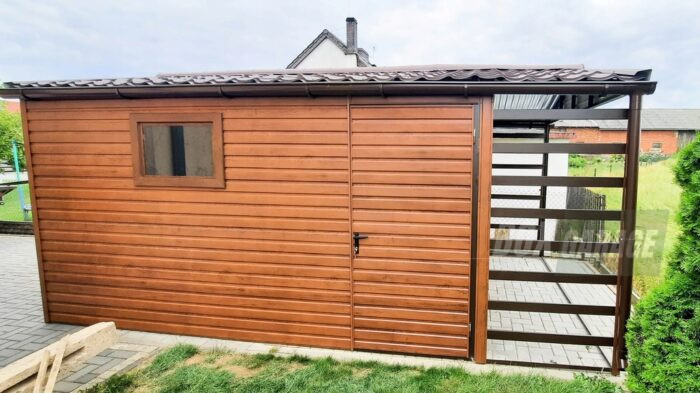 GARAŻ BLASZANY 3m x 5m poziom - dwuspad - Brama - okno - drzwi - wiata BOX114 4x4 - obrazek 11
