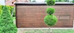 GARAŻ BLASZANY 3m x 6m poziom - dwuspad - Brama uchylna - ciemny orzech rynny BOX81 3x6 - obrazek 6