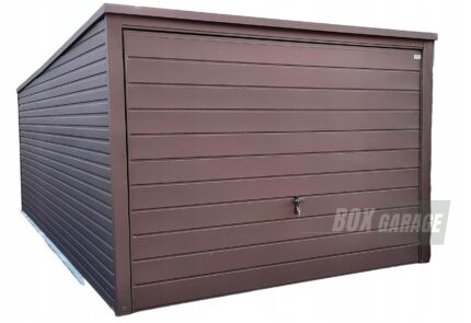 GARAŻ BLASZANY 3m x 6m poziom - spad tył - Brama uchylna BOX80 3x6