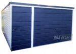 GARAŻ BLASZANY 4m x 5m poziom - spad w tył - Brama - drzwi - antracyt + biały BOX14 4x5