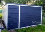 GARAŻ BLASZANY 4m x 5m poziom - spad w tył - Brama - drzwi - antracyt + biały BOX14 4x5 - obrazek 2