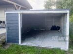 GARAŻ BLASZANY 4m x 5m poziom - spad w tył - Brama - drzwi - antracyt + biały BOX14 4x5 - obrazek 4