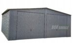 GARAŻ BLASZANY 7m x 7m pion - dwuspad - 2x Brama uchylna - antracyt grafit BOX55