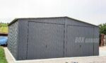 GARAŻ BLASZANY 7m x 7m pion - dwuspad - 2x Brama uchylna - antracyt grafit BOX55 - obrazek 5